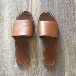 Madewell Boardwalk Post Slide Sandal in Leather